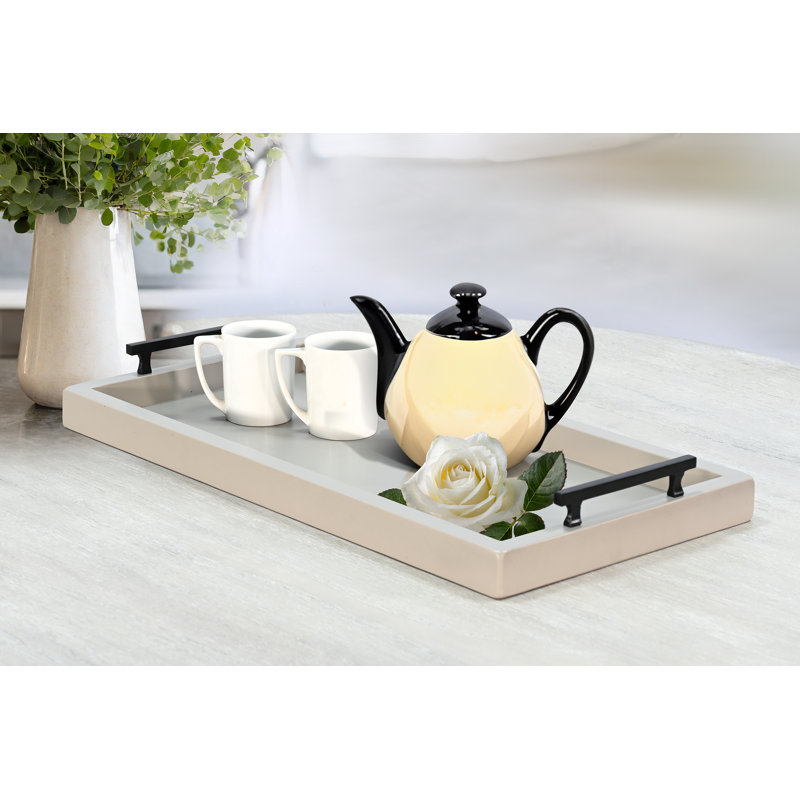 Rectangular Tessa Wood Dining Table Tray, Pavestone