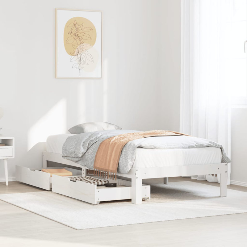 Storage Bed, White, Small Single (2'6)