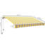 Auvent rétractable 12 pi x 10 pi Manivelle manuelle. 280 g / m² et tissu hydrofuge, cadre en aluminium. Tapis jaune et gris rétractable. Manivelle. Tissu. Terrasse, balcon, abat-jour
