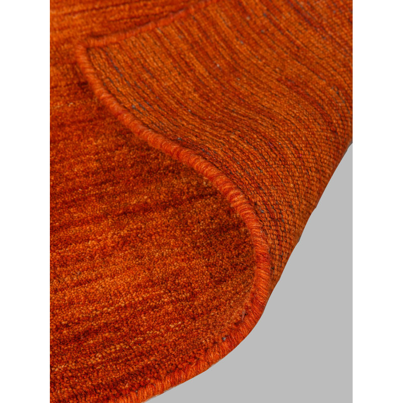 Sanfiel Hand Knotted Loom Wool Eco-Friendly Area Rugs - Rectagle, Light Red Color, Plain Solid Design, High Pile Thick Handmade Anti Skid Area Rugs for Living Room, Bed Room