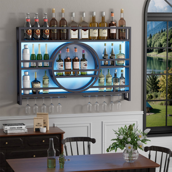 Wall Mounted Teal Wine Rack Wine Bottle Holder Wine Rack Wall