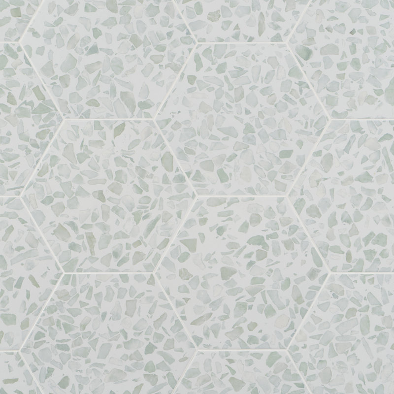 Jurassic Hex 9" Terrazzo Look Porcelain Floor & Wall Tile (8.07 Sq. Ft. / Case), Green