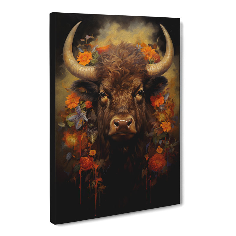 Bison Victorian Art - Print, 60cm H x 40cm W x 3cm D