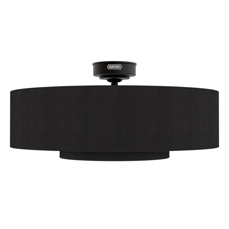 Matte Black 30" Ceiling Fandelier with Remote and Lighting