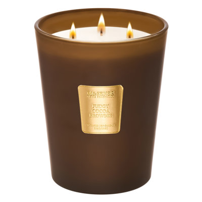  Fudgy Cocoa Brownie Soy Large Candles, 3-Wick 35oz 150H Long Lasting, Aromatherapy Candle for Bedroom Cozy New Year Gifts