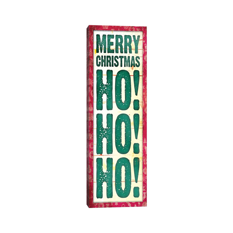 Ho Ho Ho by Jace Grey - Wrapped Canvas Panoramic Print, 30.48 cm H x 91.44 cm W x 1.91 cm D