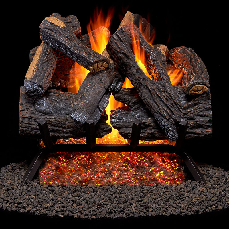 Duluth Forge Vented Natural Gas Fireplace Log Set, 24" (Min. Opening: 18"H x 28"FW x 22"BW x 15"D)