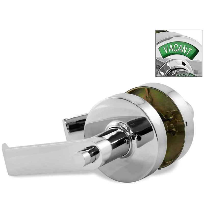 Commercial ADA-compliant Privacy (Bed & Bath) Door Lever, Polished Chrome, Right