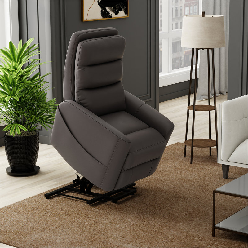 Fauteuil relevable en similicuir gris Bentley, Gris