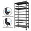 Tablettes de rangement robustes de 63 po en métal - Tablettes de garde-manger ajustables à 5 niveaux avec roulettes pour la cuisine, le garage et le bureau
