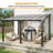 14 Ft. W x 10 Ft. D Outdoor Metal Pergola with Sloped Roof Patio Gazebo for Backyard, Black-94259330