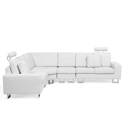 Goggans 6 Seater Faux Leather Large Corner Sofa 