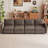 4-Seater Modular Convertible Sofa with Backrest, Grey-118378492-121419030-121419034