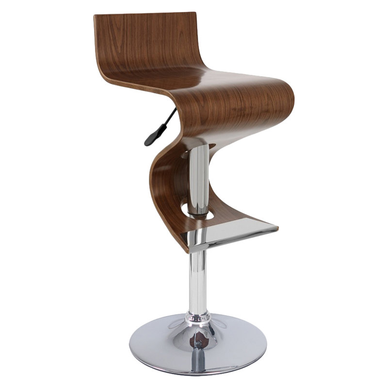 Tabouret de bar à hauteur ajustable Dilsad, Noyer