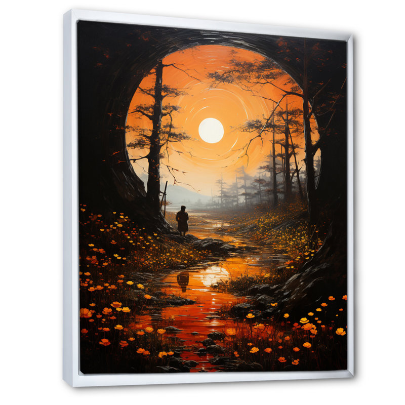 Impression sur toile encadrée, "Zeuminra", H 20 po x l 12 po x P 1 po, Cadre flottant blanc