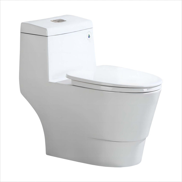 WoodBridge 1.6 Gallons GPF Elongated Floor Mounted One-Piece Toilet (Seat Included)