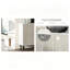 White Wood-Effect Sideboard Buffet Cabinet, 4 Handleless Push-Open Doors Storage Cabinet with Adjustable Shelves & Pine Legs