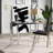 Merald Glass Top Metal Base Writing Desk