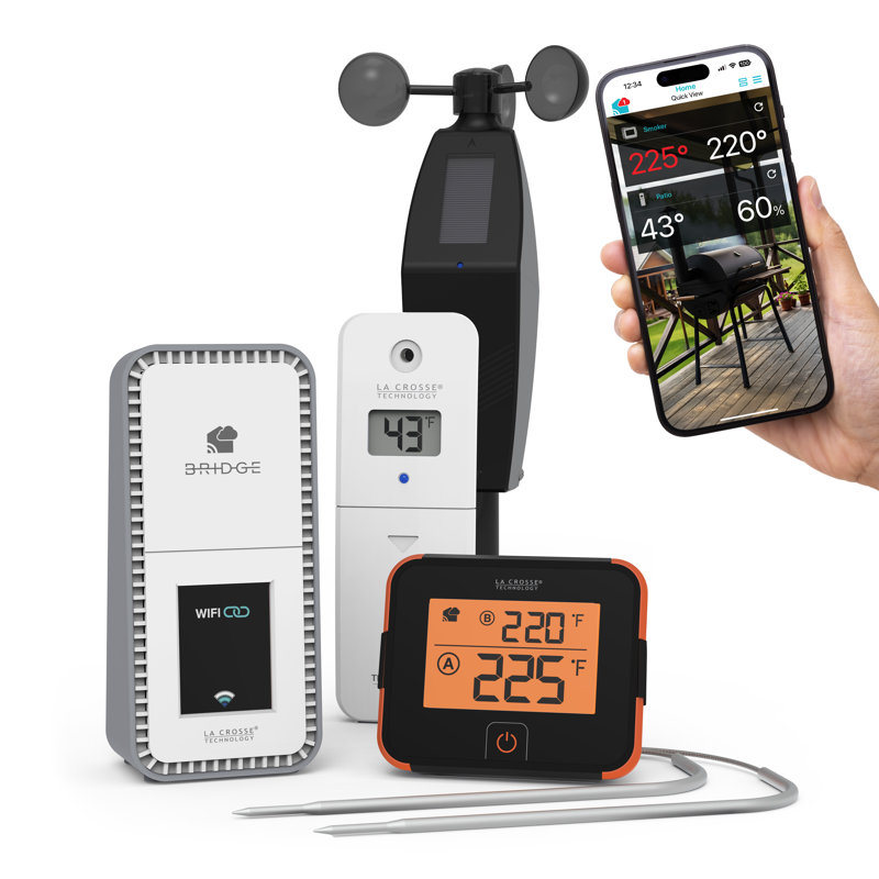 Système avancé d'alerte et de surveillance Wi-Fi BBQ Boss de La Crosse Technology, X100-BM01-02