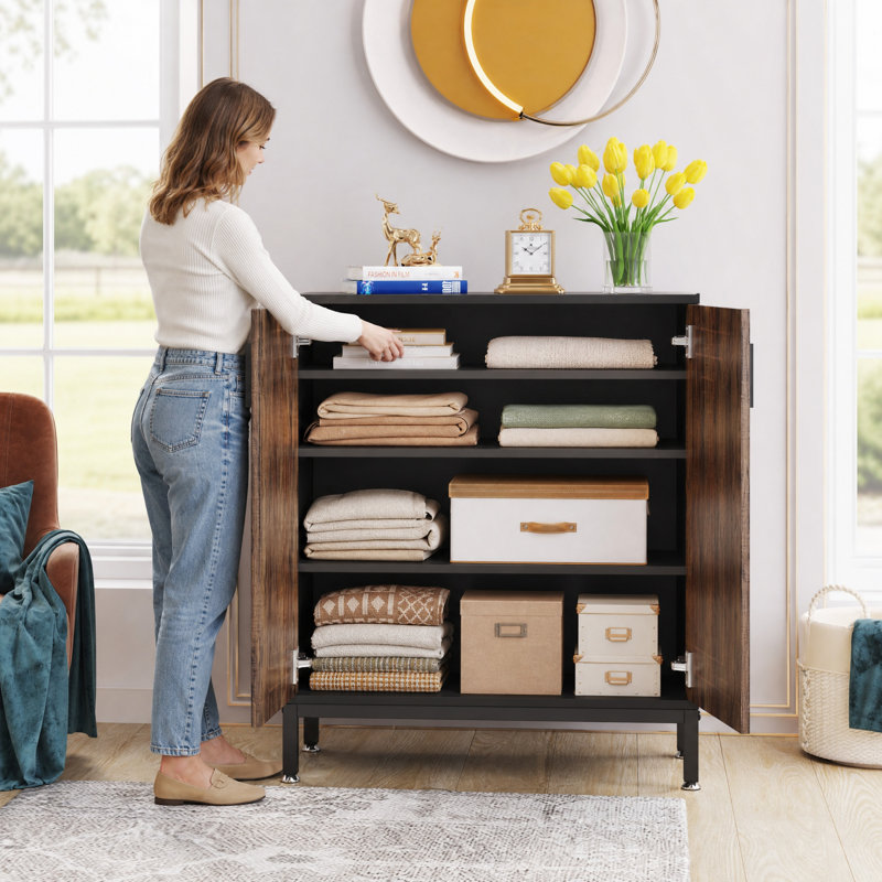 Dracut 20 Pair Shoe Storage Cabinet, Black/Brown