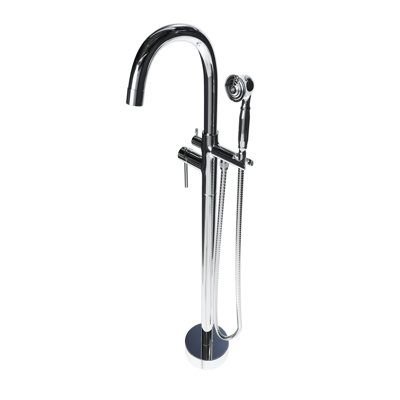 Floor Mounted Freestanding Single Handle Tub Filler Faucet Neptune - Chrome