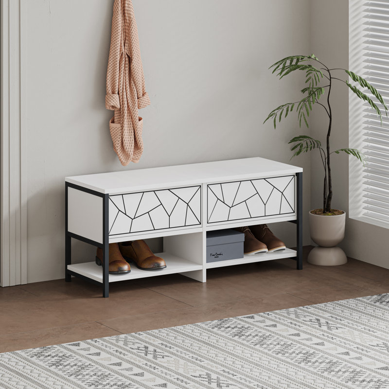 8 Pair Shoe Storage Cabinet, White