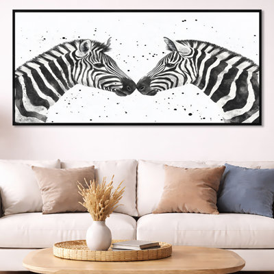 Art mural zèbre, toile Safari, noir et blanc