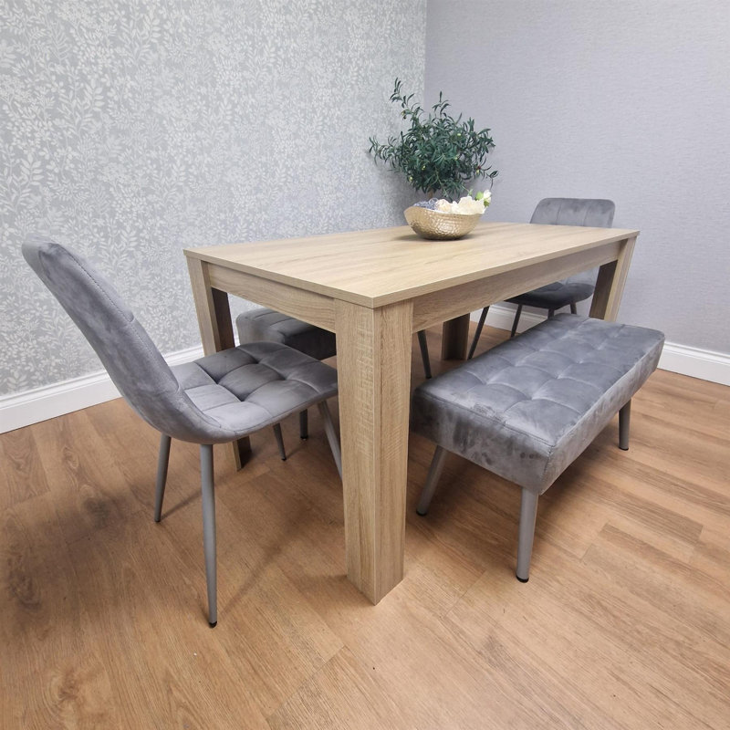 Sarilyn 6 - Person Dining Set, 75" H x 117" L x 77" W, Oak