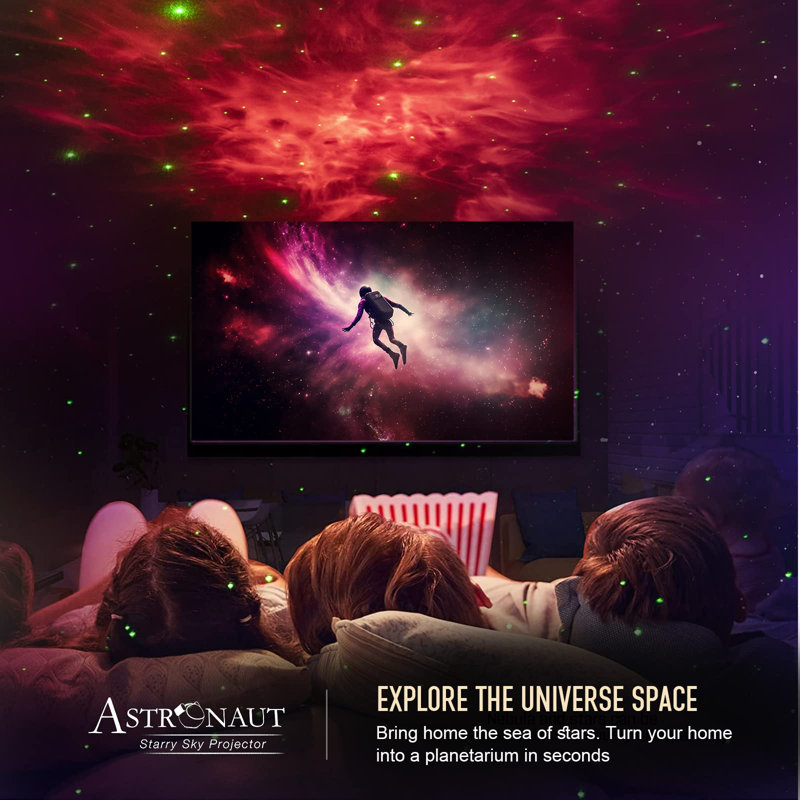 Black Astronaut LED Night Light Projector for Kids