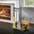 Handcrafted Fireplace Log Rack with Tools
