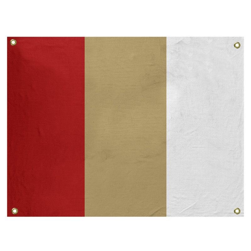 Tapisserie de polyester san francisco, H 26 po x l 36 po, Rouge / or / blanc