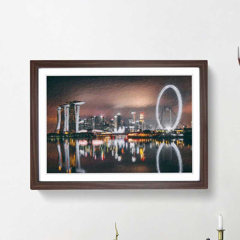 Gardens by the Bay East in Singapore - Framed Print, Walnut Framed, 36cm H x 48cm W x 2cm D