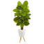 60'' Faux Philodendron Plant in Ceramic Planter