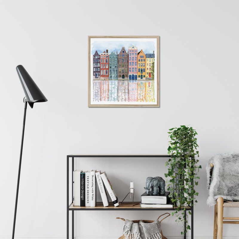 Neighborhood I by Grace Popp - Painting, 55cm H x 55cm W, Natural Wood Framed Paper Print