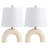 Zadie 17.75" Scandinavian Minimalist Ceramic Arch LED Table Lamp-738136237