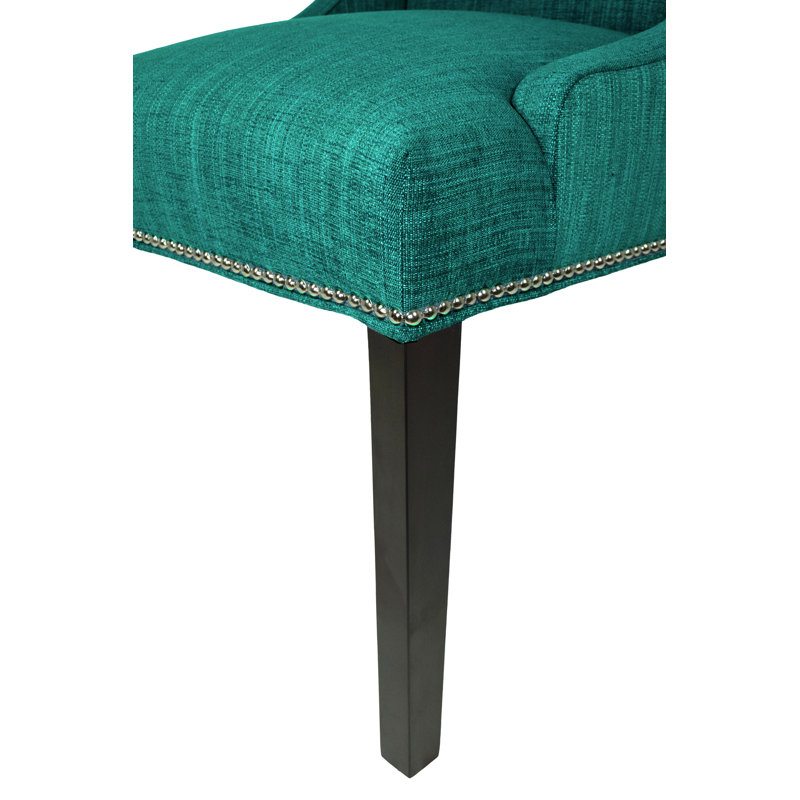 Carleton Buckhorn Wingback Arm Chair, Turquoise