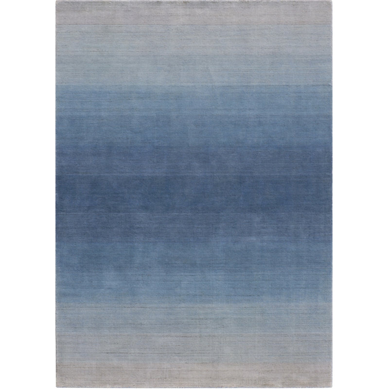 Gradations Ombre Handwoven Wool Blue Area Rug, Rectangle 10' x 14'