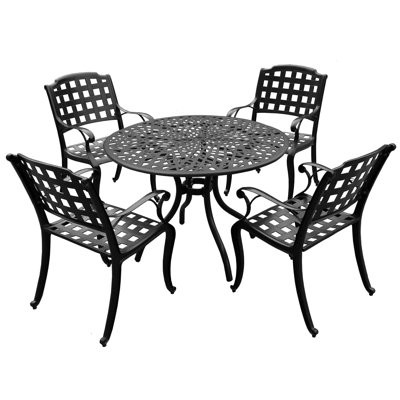 Morganetta 4 - Person Patio Dining Set with Round Table