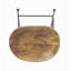Tabouret de bar 28 po avec siège en bois de manguier, pieds en fer