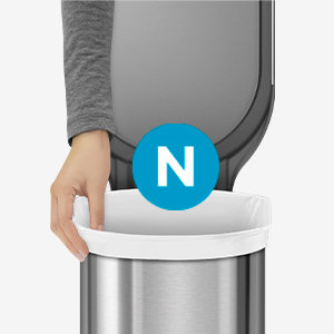 simplehuman 45 Liter / 12 Gallon Slim Hands-Free Kitchen Step Trash Can, Stainless Steel