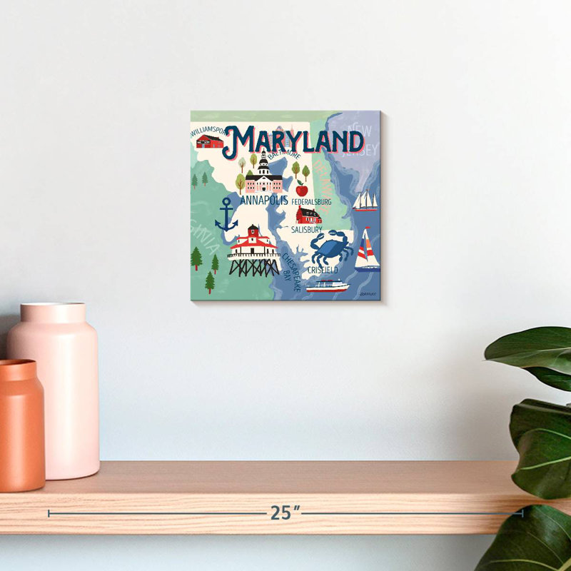 Cartes Aliaz State - Attraits du Maryland, H 10 po x l 10 po