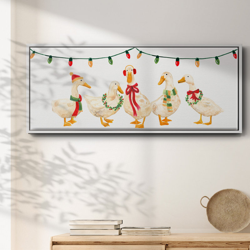Merry Quackmas Collection D- Framed Canvas, 20" H x 50" W