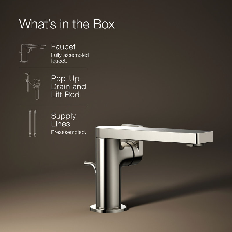 Composed® Single-Handle Bathroom Faucet with Drain Assembly, Vibrant Polished Nickel