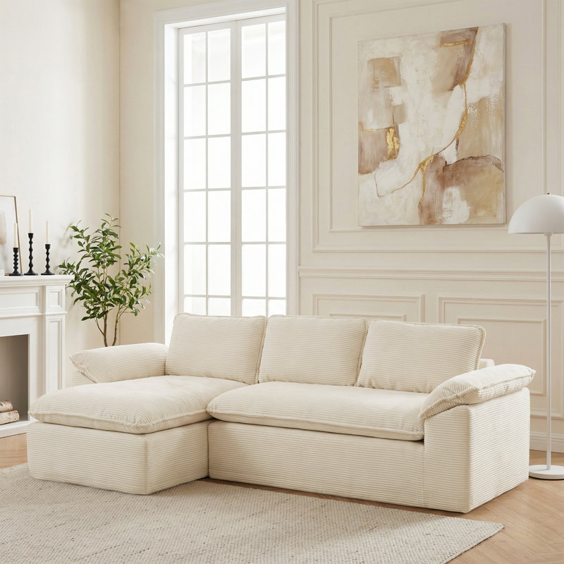 Canapé modulaire en L Cozy Modern, Beige