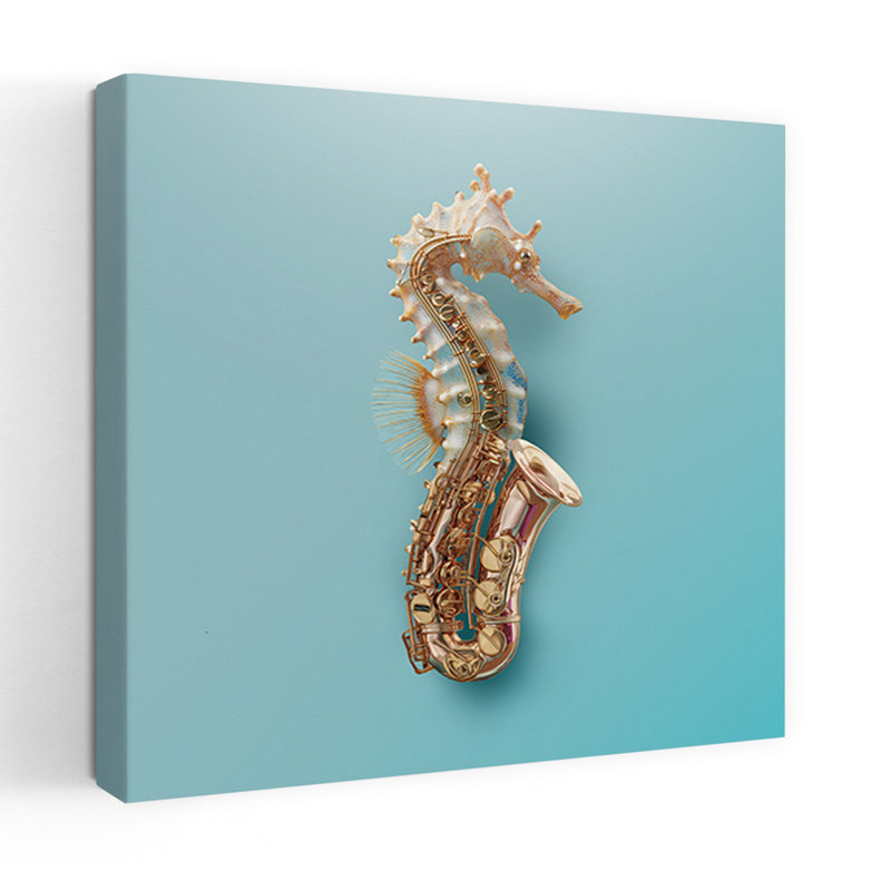 Art contemporain, art hippocampe contemporain, H 32 po x l 32 po