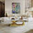 Modern Sintered Stone Tabletop Coffee Table With Stainless Steel Base - Elegant And Durable Living Room Centerpiece-1742230386