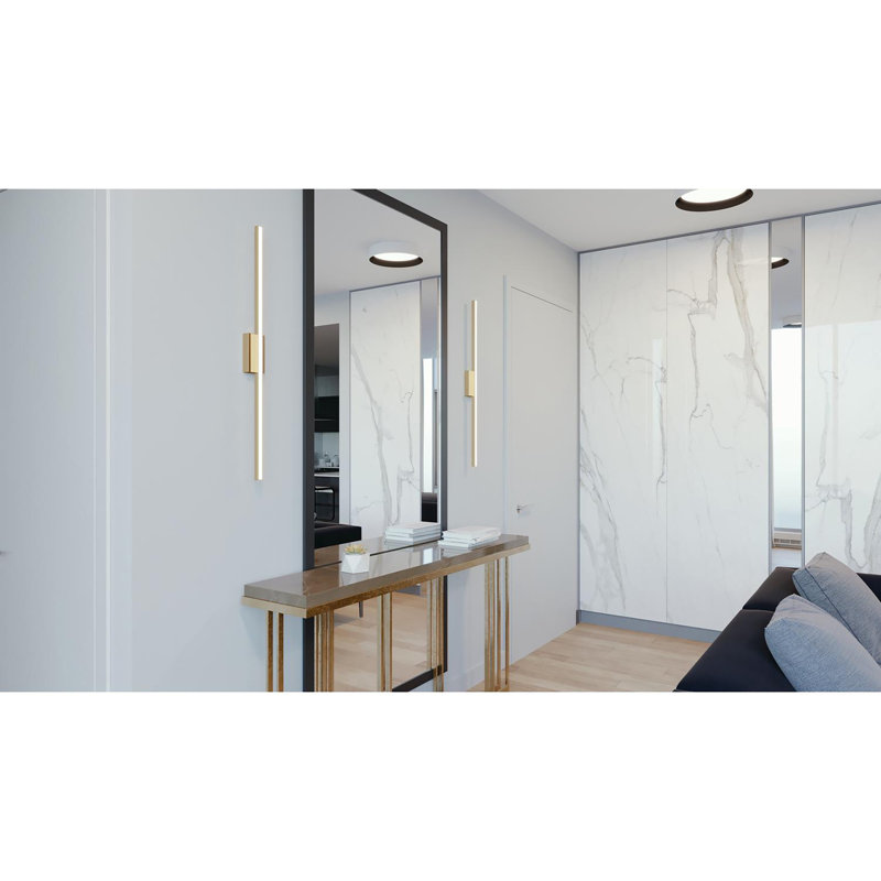 Barre de salle de bain à 1 lumière DEL à intensité variable Hamidou, Laiton