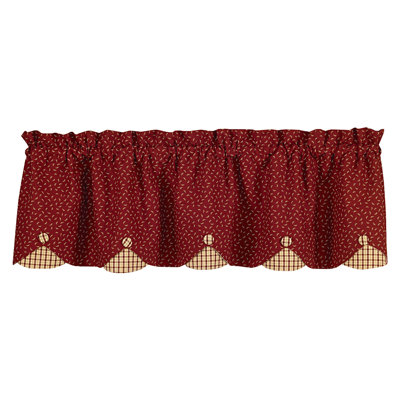 Alonnah Cotton Polka Dots Tailored Window Valance