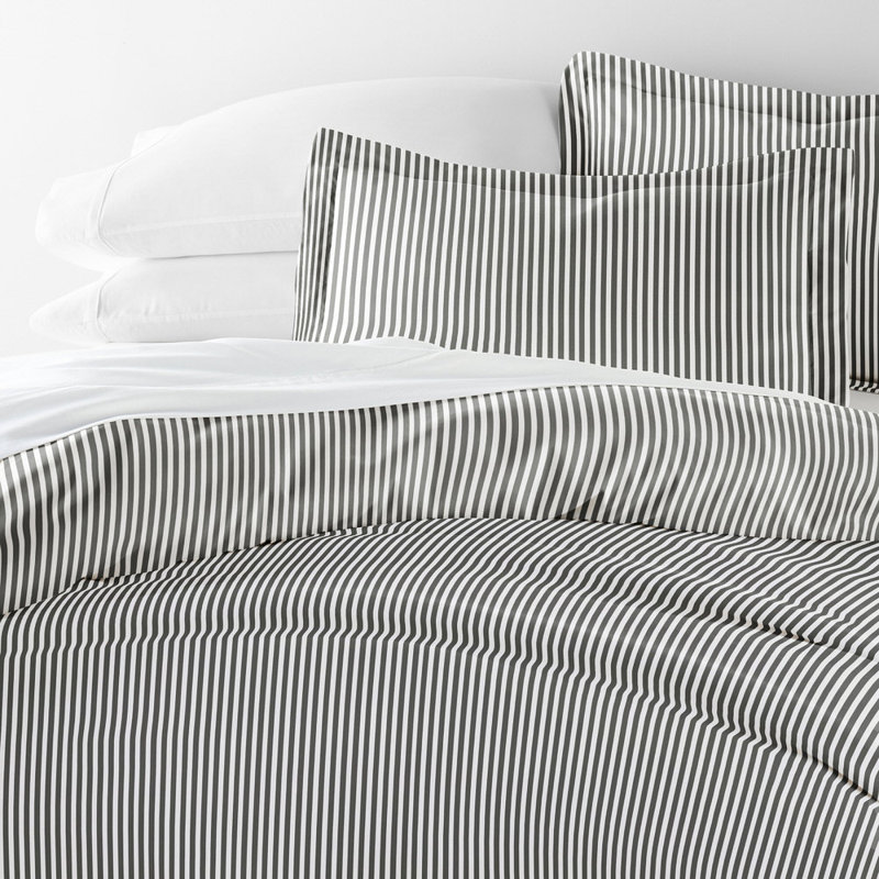 Duvet Cover Set Patterned Microfiber Ultra Soft Bedding in Ribbon, King Duvet Cover + 2 Standard Shams