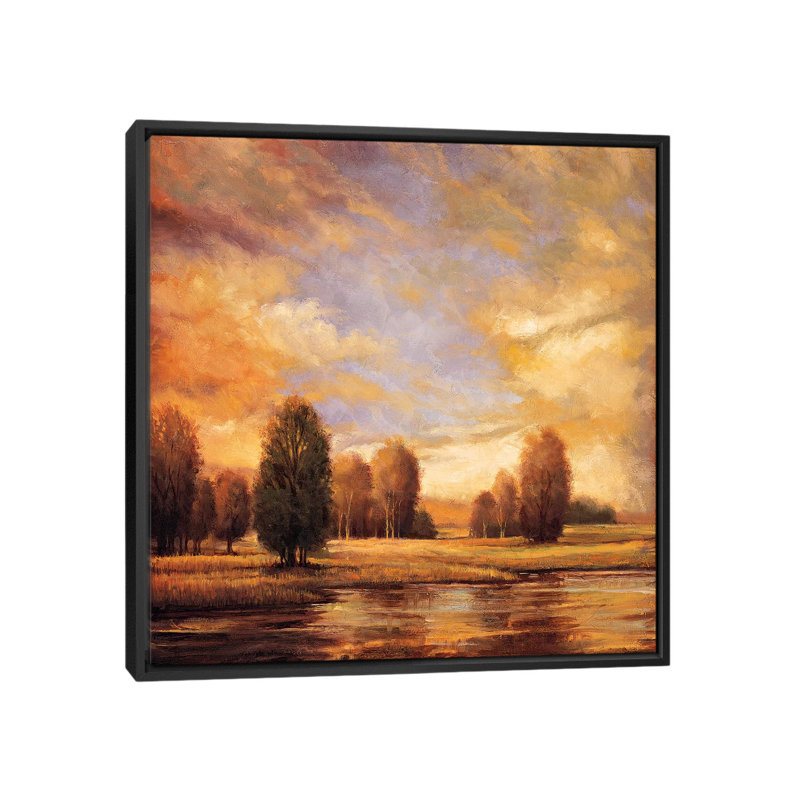 « away from it all ii », reproduction d’art sur toile, H 18 po x l 18 po x P 1,5 po, Toile avec cadre noir, Pas de tapis